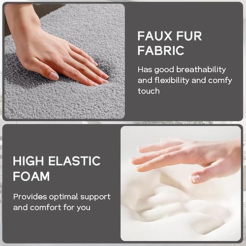 Miniatura 5 de NIOIIKIT Banco otomano de almacenamiento, cómodo banco de entrada tapizado de piel sintética con patas de metal, banco de dormitorio con parte