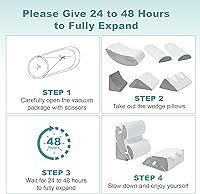 Vista 36 de Hansleep Juego de 6 almohadas ortopédicas de cuña para dormir, juego de almohadas postoperatorias ajustables para aliviar el dolor corporal, espalda