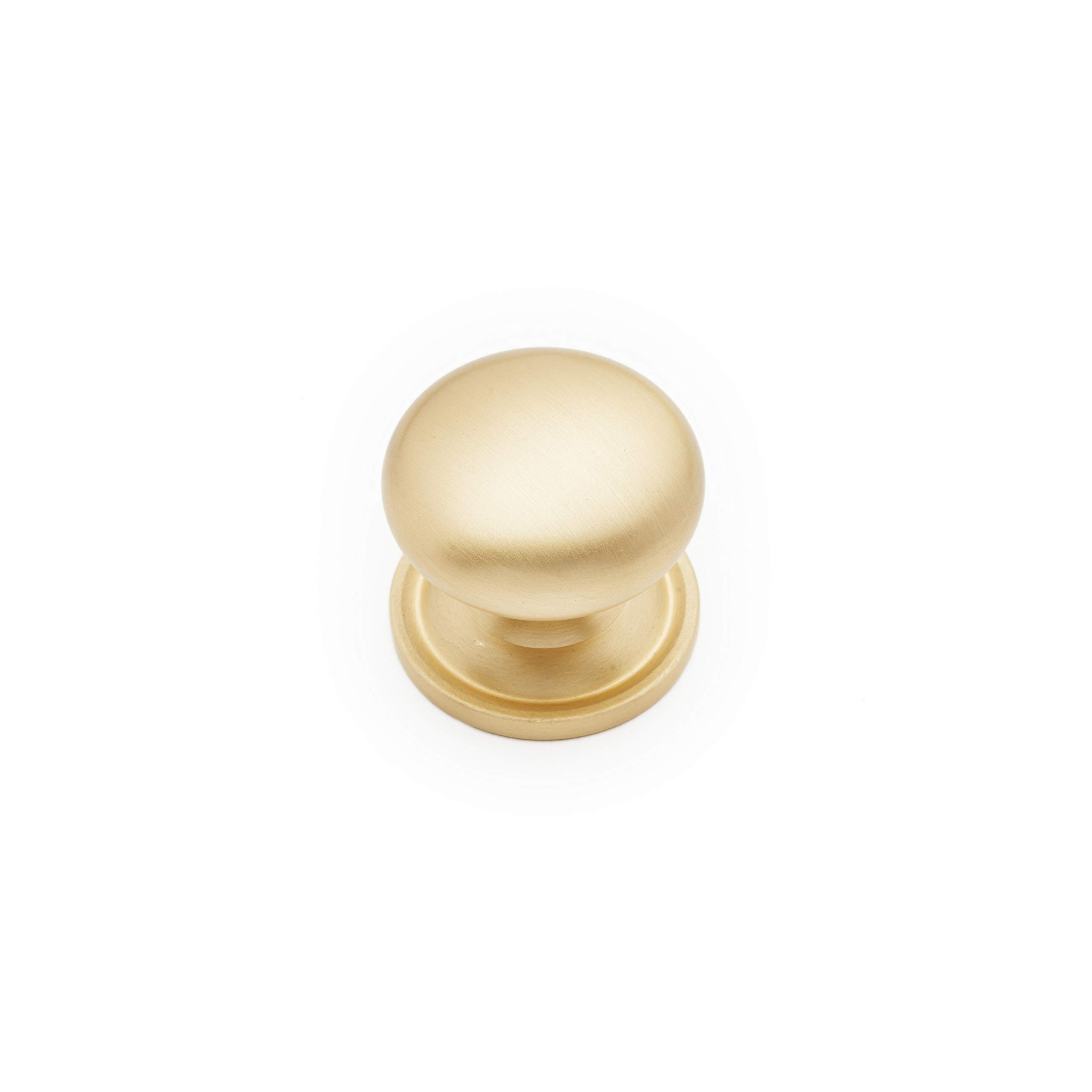 CK 3217 ATSB Rki - Satin Brass Small Solid Plain Knob with Backplate