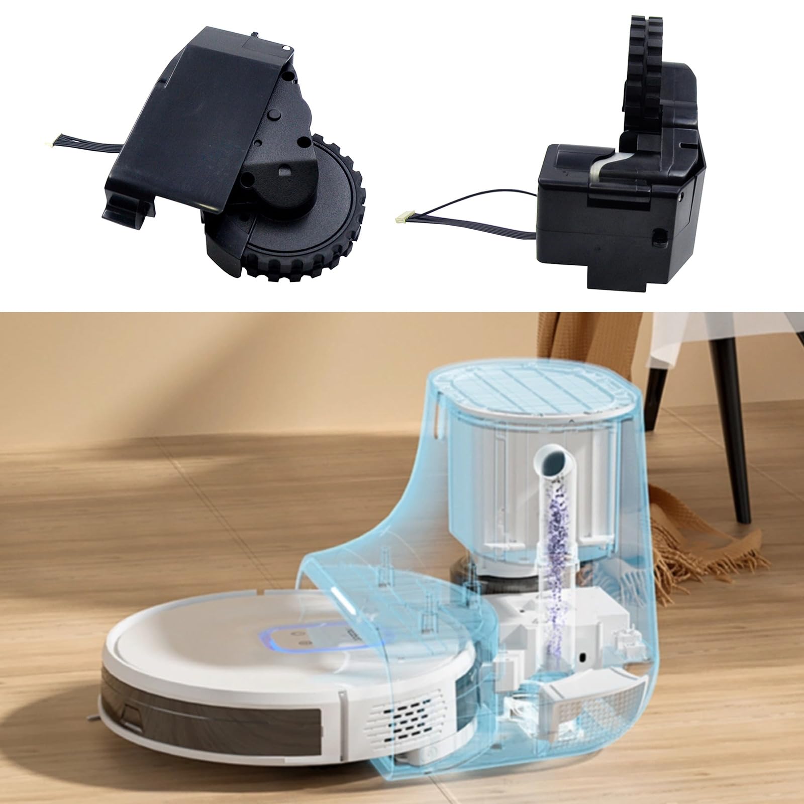 1Pair Ruote di Trasmissione di Ricambio per Robot Aspirapolvere Facile Installazione Alta Mobilità Robot Ruota di Ricambio
