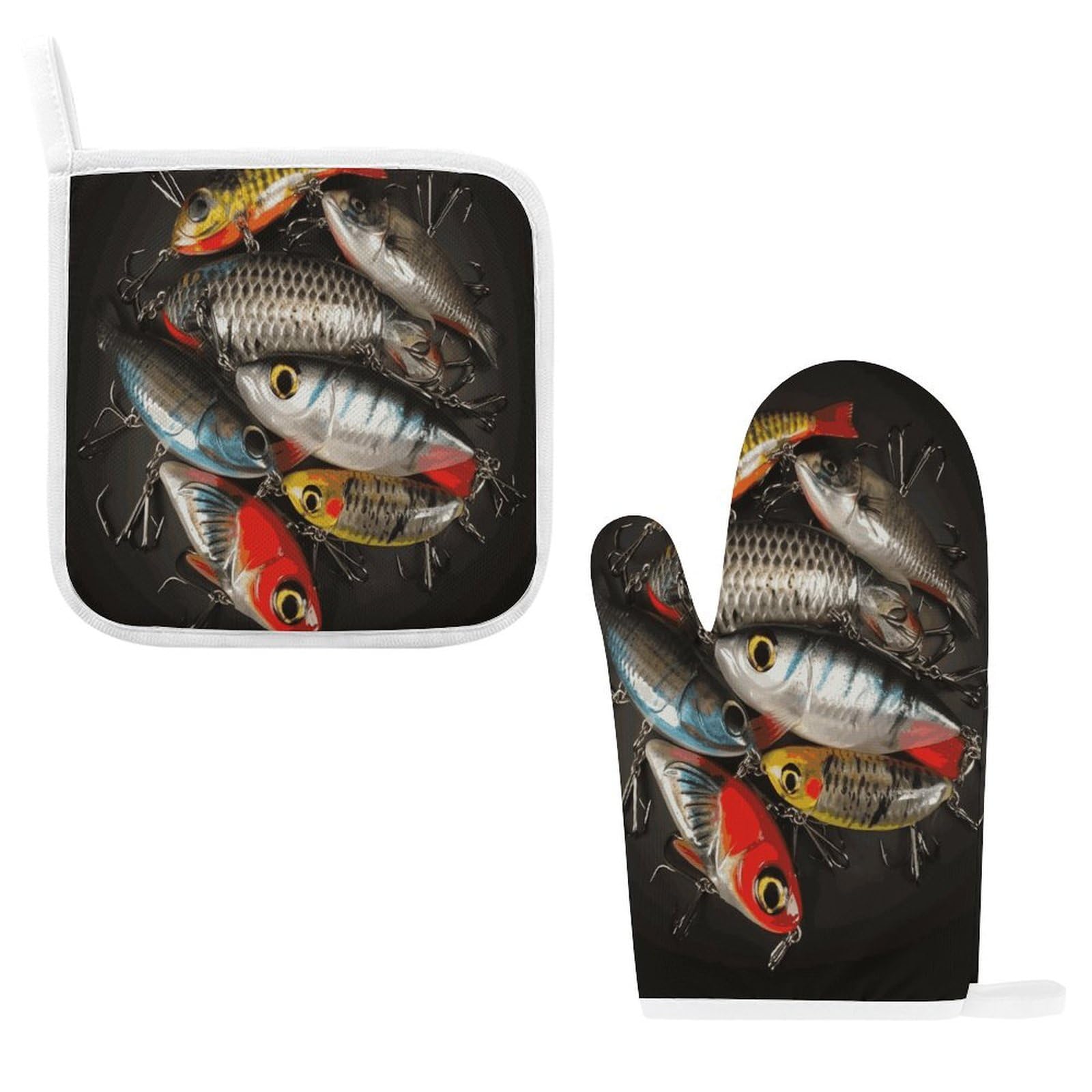Fodpand Style Fishing Bait Oven Mitts And Pot Holders Sets
