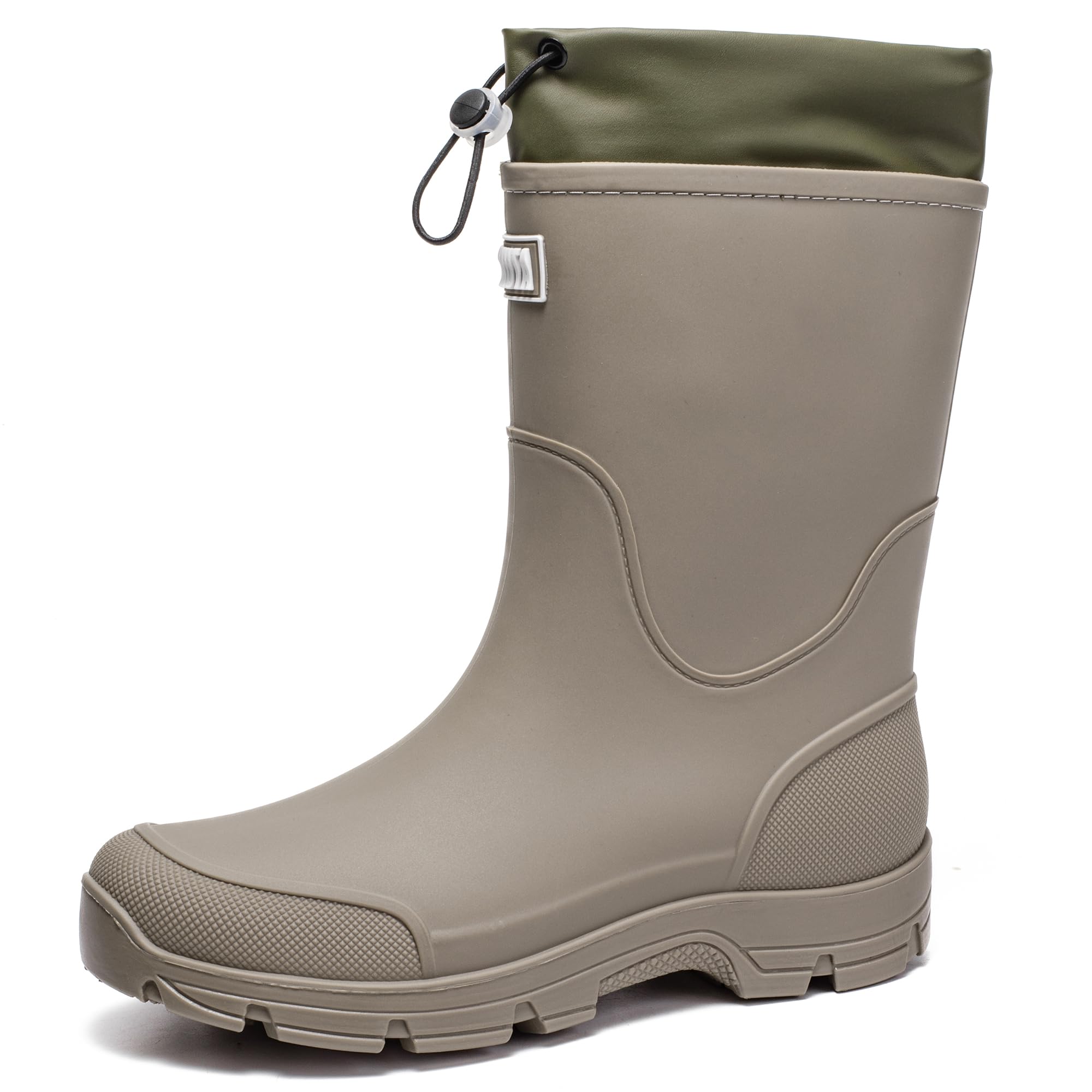 WOWSTICK Waterproof Rain Boots for Men and Women Lightweight Slip Resistant Fishing Deck Garden Mid-calf Outdoor Work Booties