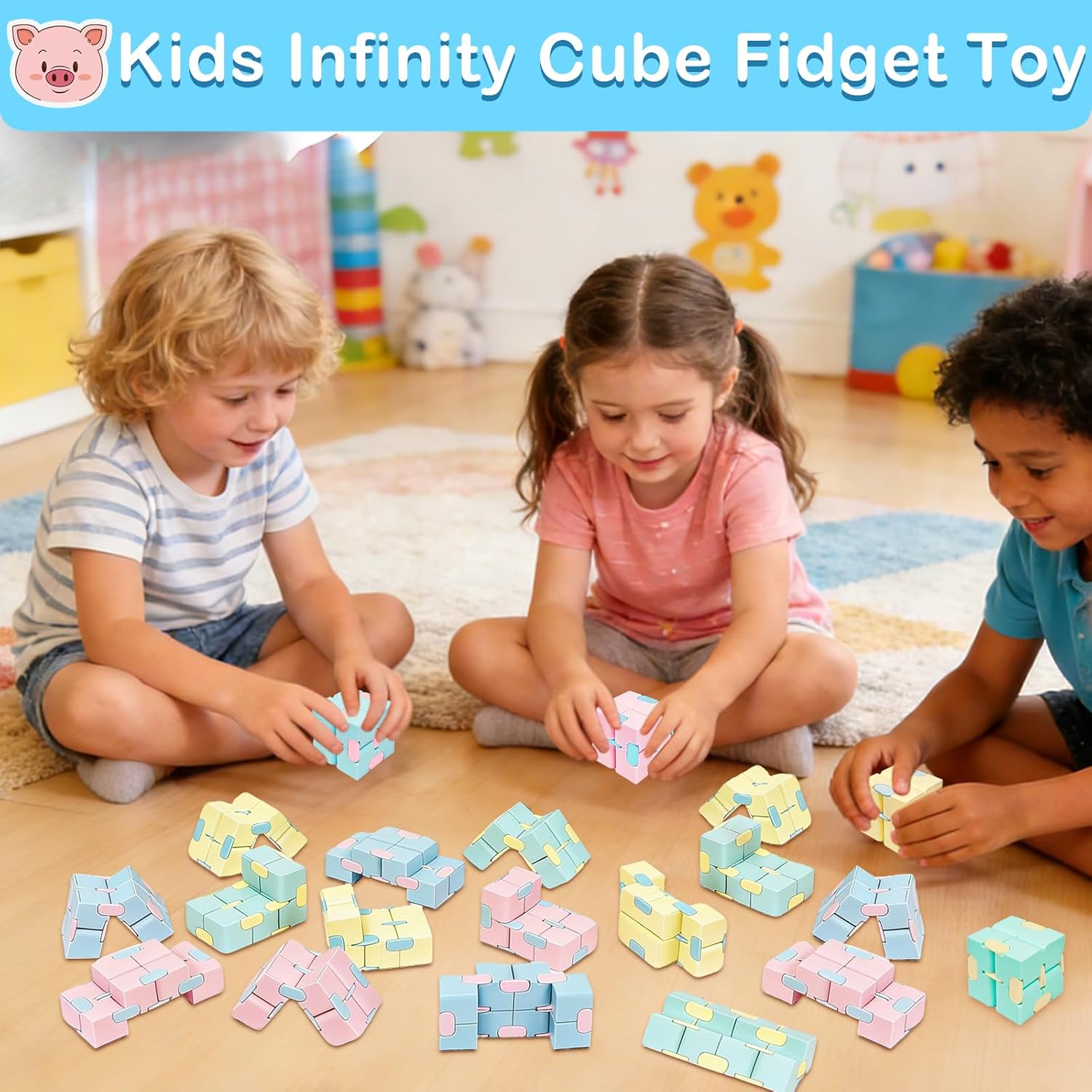 28 Pack Infinity Magic Toys for Kids, Hand Held Magic Sensory Stress Cube Toys- Anxiety Stress Relief Fidgeting Games for Teens Boys Girls Classroom Exchange Gifts Party Favors