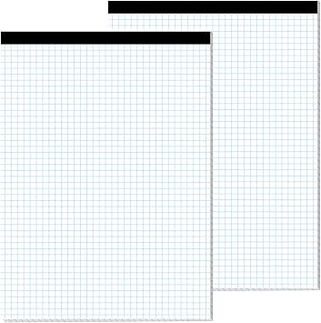 Graph Paper A4 Pad, 2 Pack 4x4 Quad Ruled Lined Pads, 30 Sheets Each