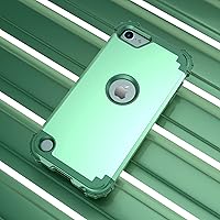 Vista 3 de IDweel Funda para iPod Touch de 7ª generación con 2 protectores de pantalla, híbrida 3 en 1, a prueba de golpes, delgada, resistente, funda