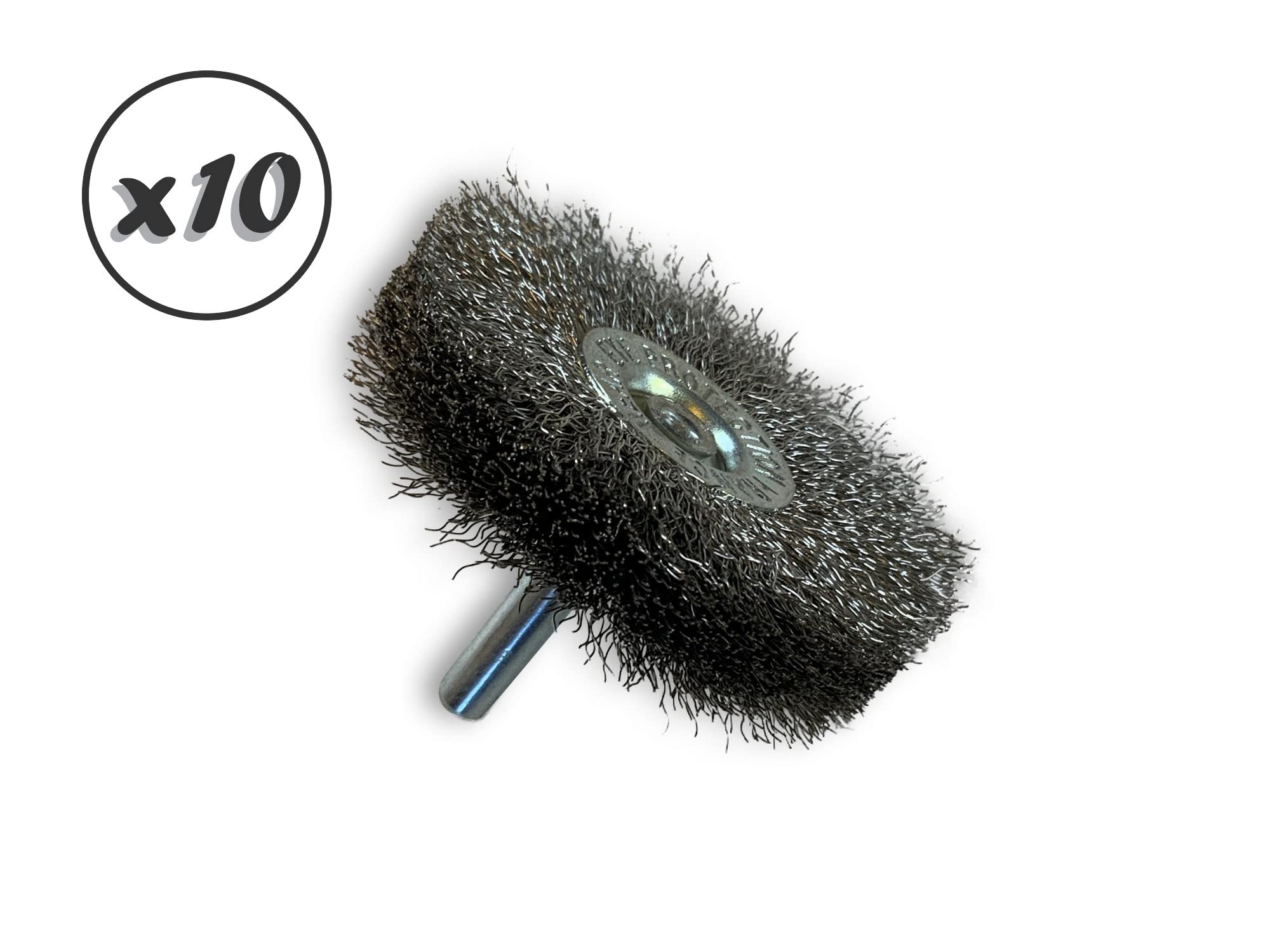 Kibros Lot 10 brosses circulaires tige Ø 60 mm inox souple 12 mm