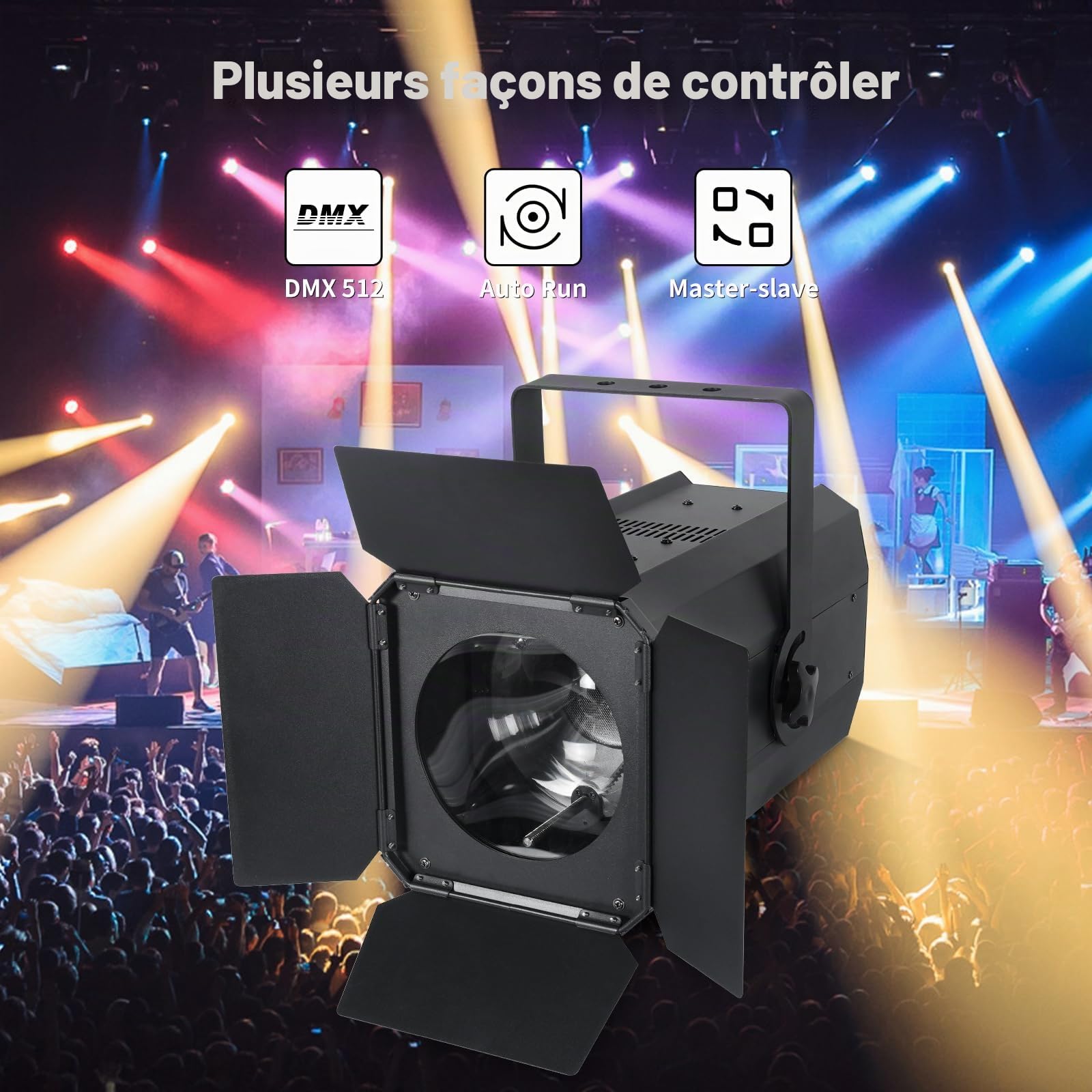 2PCS 200W Par COB Projecteur de fête dmx512 Éclairage de Scène Blanc froid/Chaud Effets d'éclairage Projecteurs pour Fête Mariage Église Disco