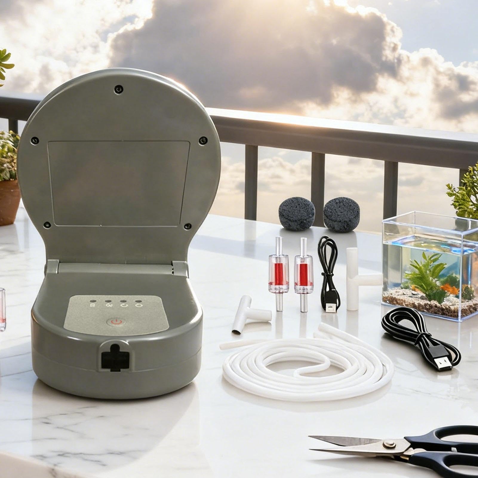 Aérateur De Bassin À Énergie Solaire Clip Arrière Avec Batterie 2600 mAh Et | Pompe À Air Solaire De Bassin À Poissons Pour Stockage Fruits De Mer Aquarium Pêche En Extérieur Jard