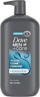 Dove Men+Care Clean Comfort Hydrating Body & Face Wash for Men - 24HR Micromoisture, Lemon Cedarwood Scent, 30oz
