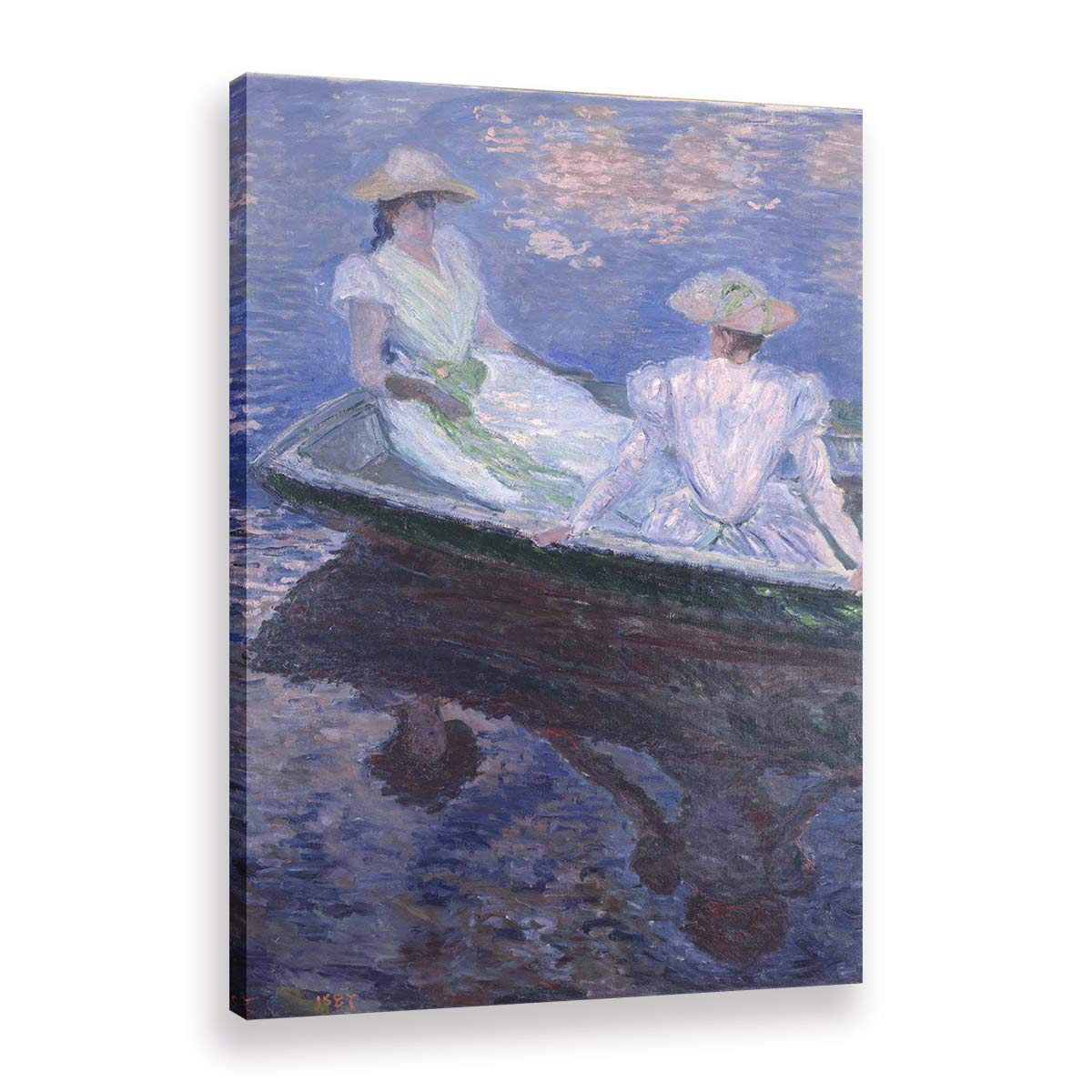 Toile Claude Monet femme célèbre impression paysage avec châssis de salon