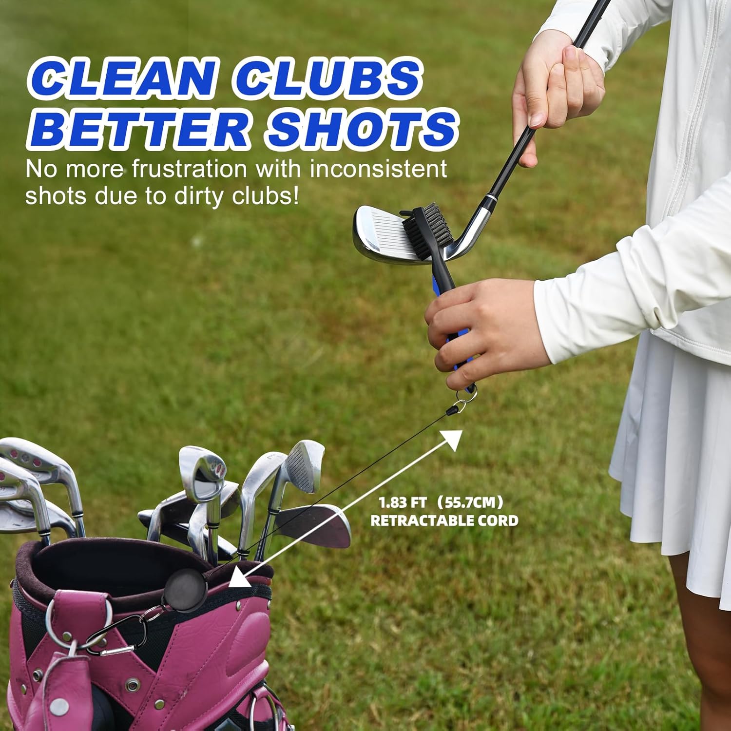 15 Pcs Golf Accessories Kit, Includes Cleaner Brush Towel Tees Golf Ball Bag with Hook Divot Tool with Ball Marker, Golf Essentials Kit for Women Man Gifts - Image 6