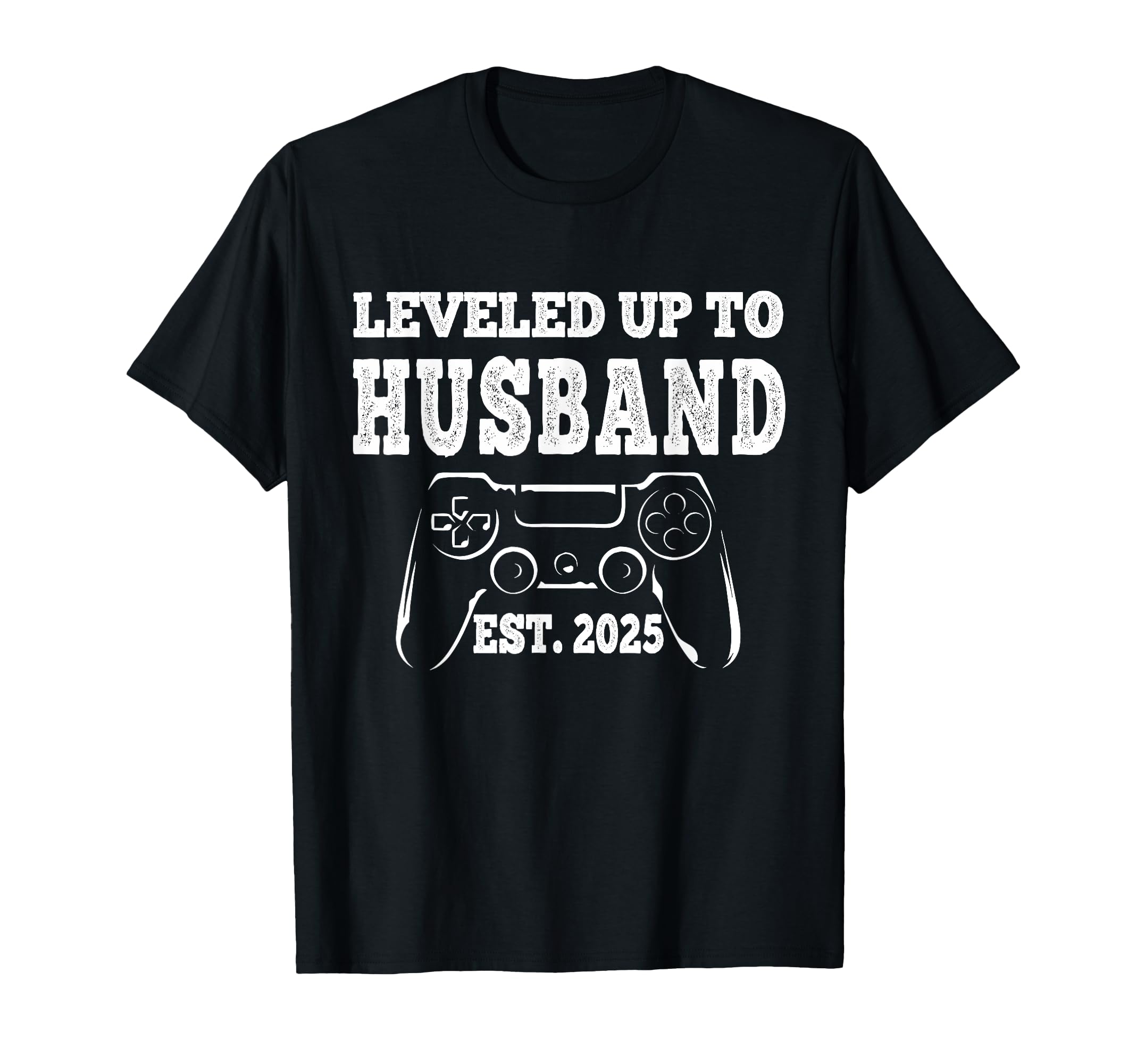 Leveled Up to Husband 2025 Newlywed Groom Just Married Gamer T-Shirt