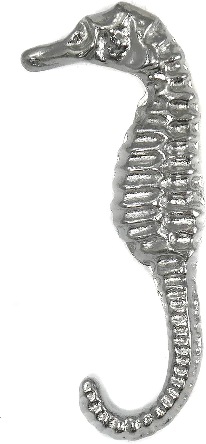 Laurey 56126 Oceana 58mm - 2.25 Inch Sea Horse Cabinet Hardware Knob - Chrome - Left Facing