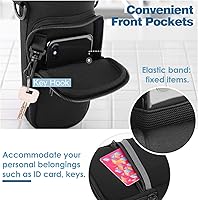 Vista 2 de Bolsa para botella de agua Nuovoware, soporte para botella de agua de 25oz/40oz/64oz, correa de mano ajustable, 2 bolsillos de neopreno, accesorios