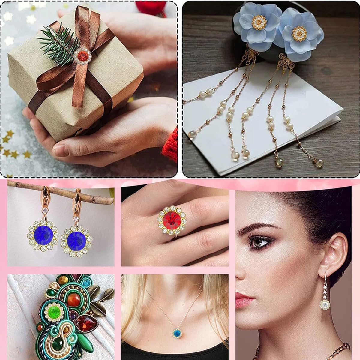 Mixed Colors 14mm 150pcs Sunflower Shape Sew on Rhinestones, Jewels Crystals Glass Gems for Crafting, Metal Base Flower Claw Flatback Rhinestone for Crafts, Clothes Hats Shoes Belt Sewing Accessories - Image 3