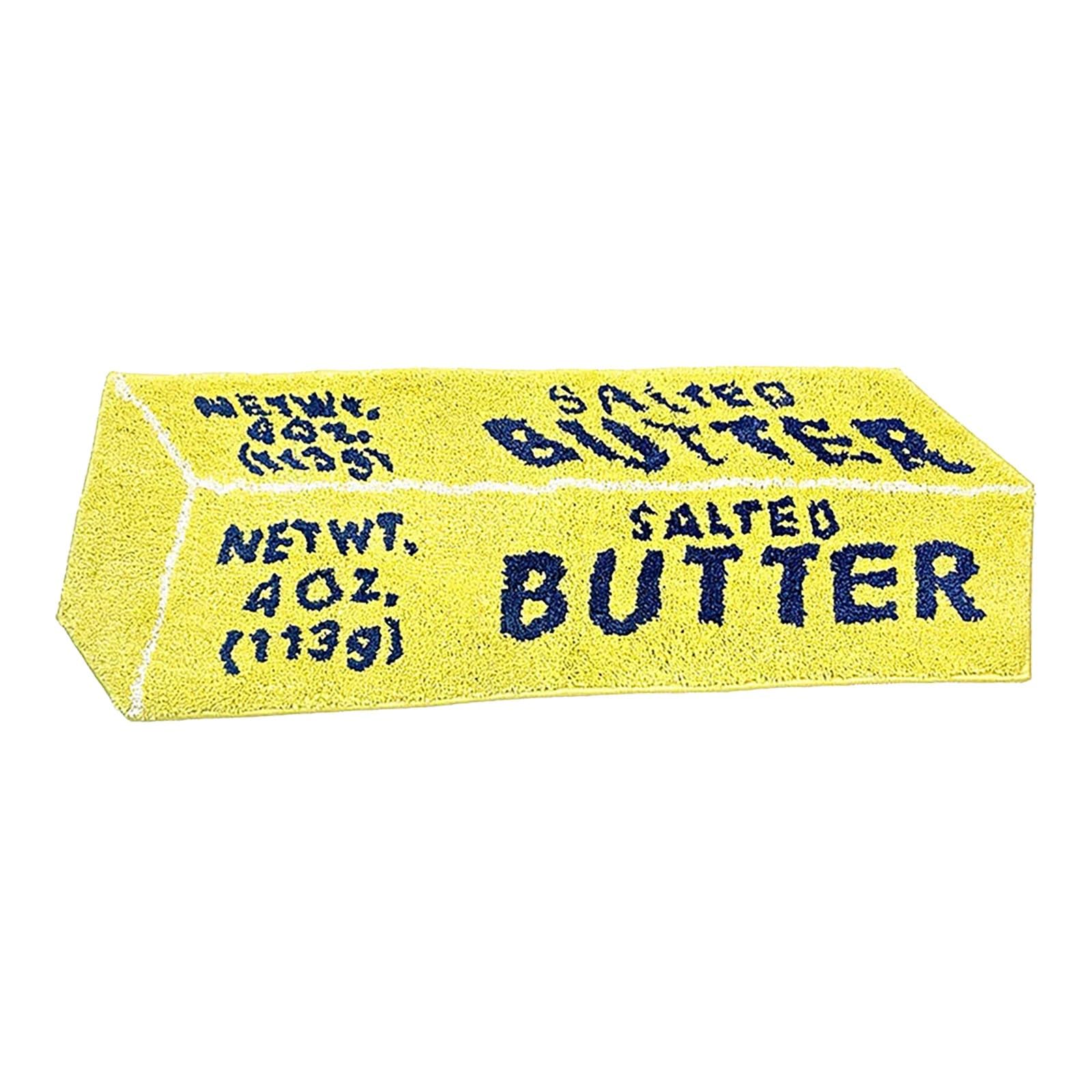 Generic Butter Block Bathroom Door Mat, Yellow, 35x13Inch, Non-Slip, Absorbent, Memory Foam, Multifunctional, Easy Care