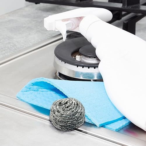 Miniatura 8 de COOLJOB Paquete de 612 esponjas de acero inoxidable, almohadillas de metal resistente para platos, sartenes, ollas, hornos, utensilios de cocina sin