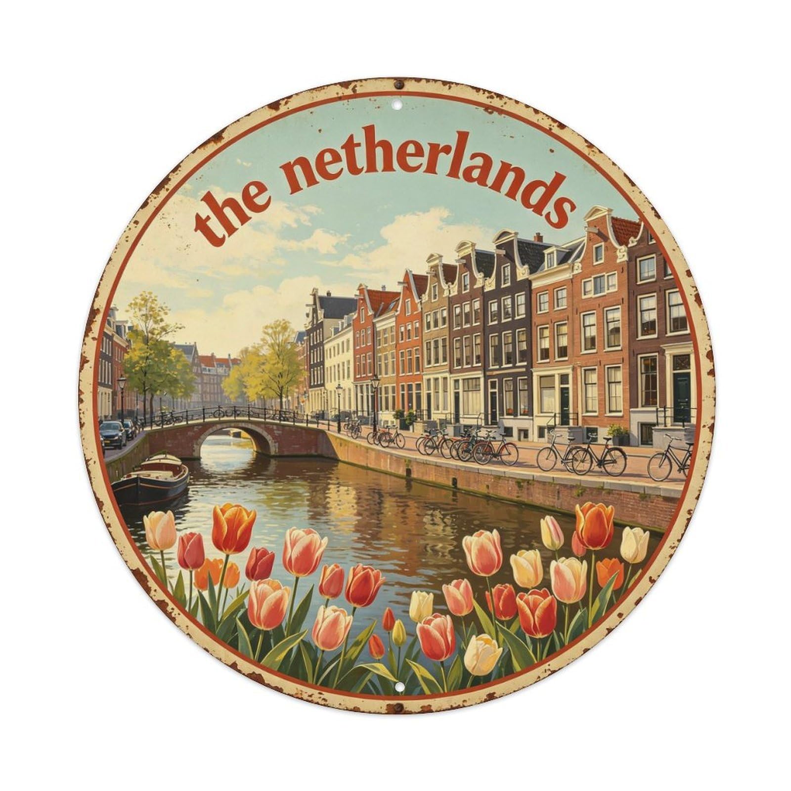 Amsterdam_vintage Metal Tin Sign Plaque