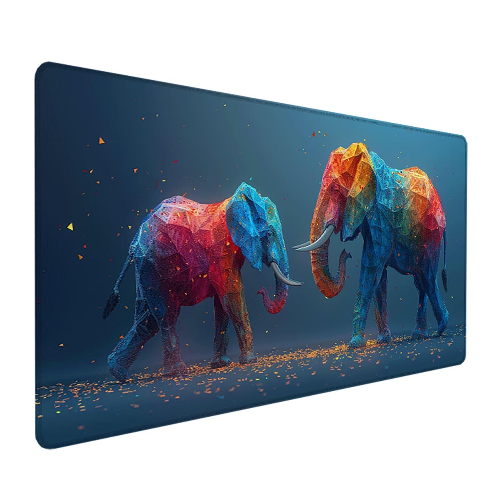 Elefante Alfombrilla Ratón Gaming XXL 1500 x 800 mm, Alfombrilla Gaming Color Mousepad con Base de Goma Antideslizante, Impermeable Desk Mat para Teclado y Raton, Accesorios Gaming, Regalos 2-S