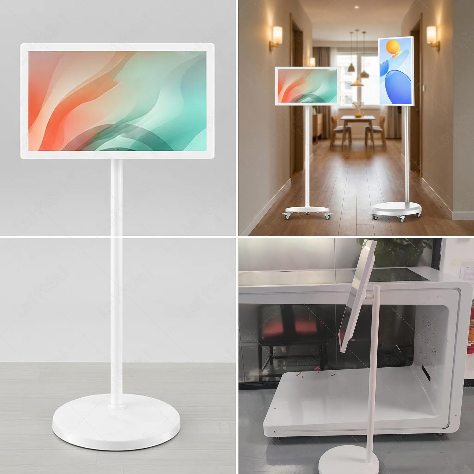 Monitor touchscreen, TV portatile da 21,5 pollici, risoluzione 1080p, Android 13, batteria integrata da 7800 mAh, rotazione girevole, 4 GB di RAM, 64 GB di memoria
