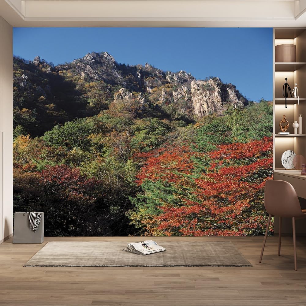 Papier peint intissé paysage d'automne haut de gamme pour décoration salon XXL