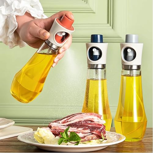 Miniatura 8 de ZHIVIQ Pulverizador de aceite para cocinar rociador de aceite de oliva botella de espray de aceite de vidrio de 78fl oz con cubierta antipolvo para