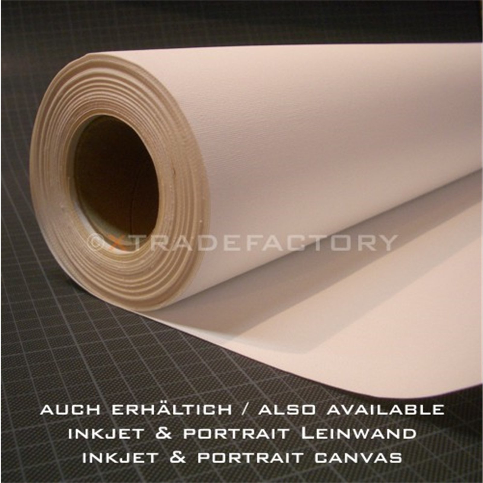 Leinwand auf Rolle Premium, 100% Baumwolle, 380g/m², 1,6x10m, malfertig grundiert mit Gesso