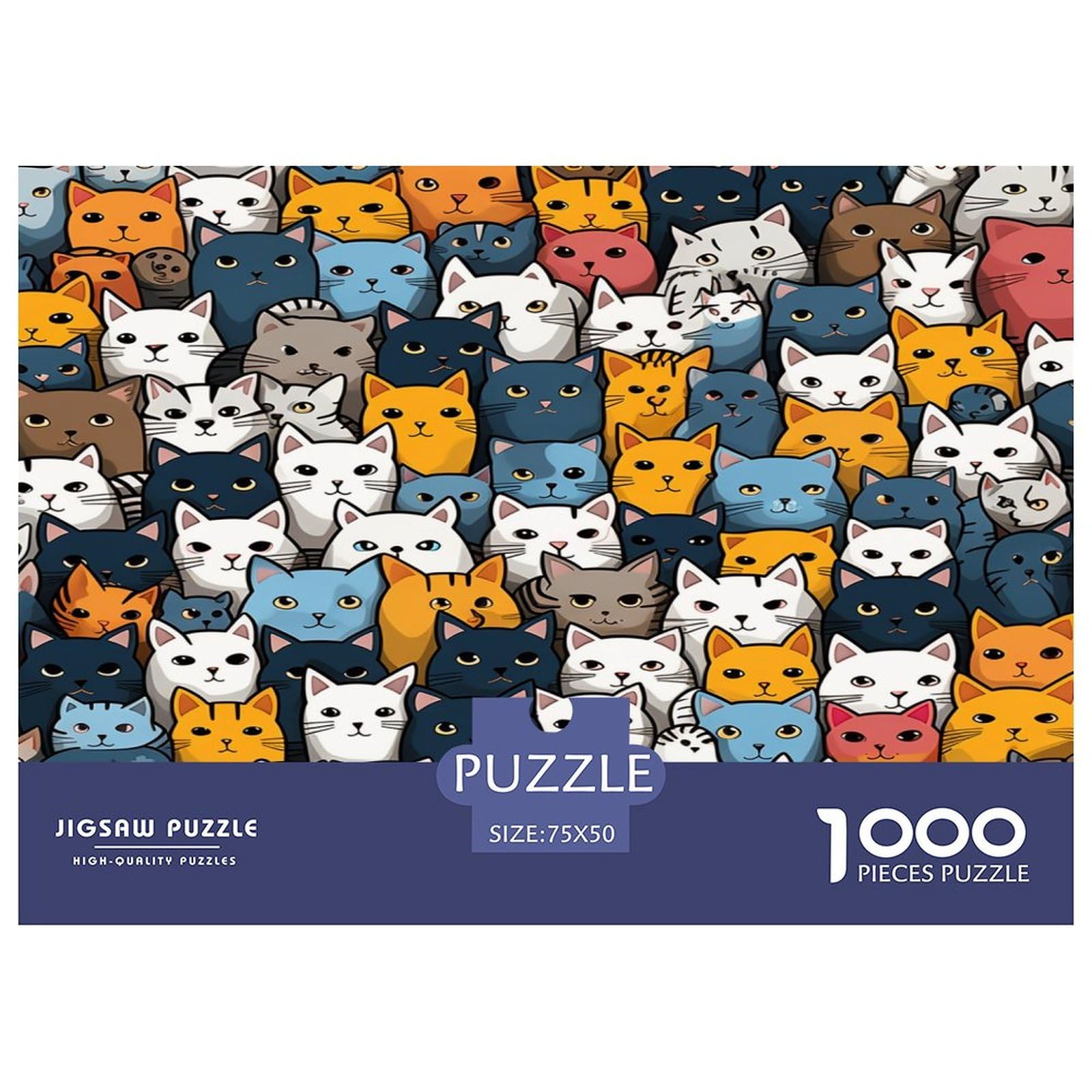 CARTOON CAT 1000 sztuk puzzle dla dorosłych drewniane puzzle 1000 sztuk puzzle gra rodzinna wymagająca układanka dekoracja ścienna 1000 sztuk (75 x 50 cm)
