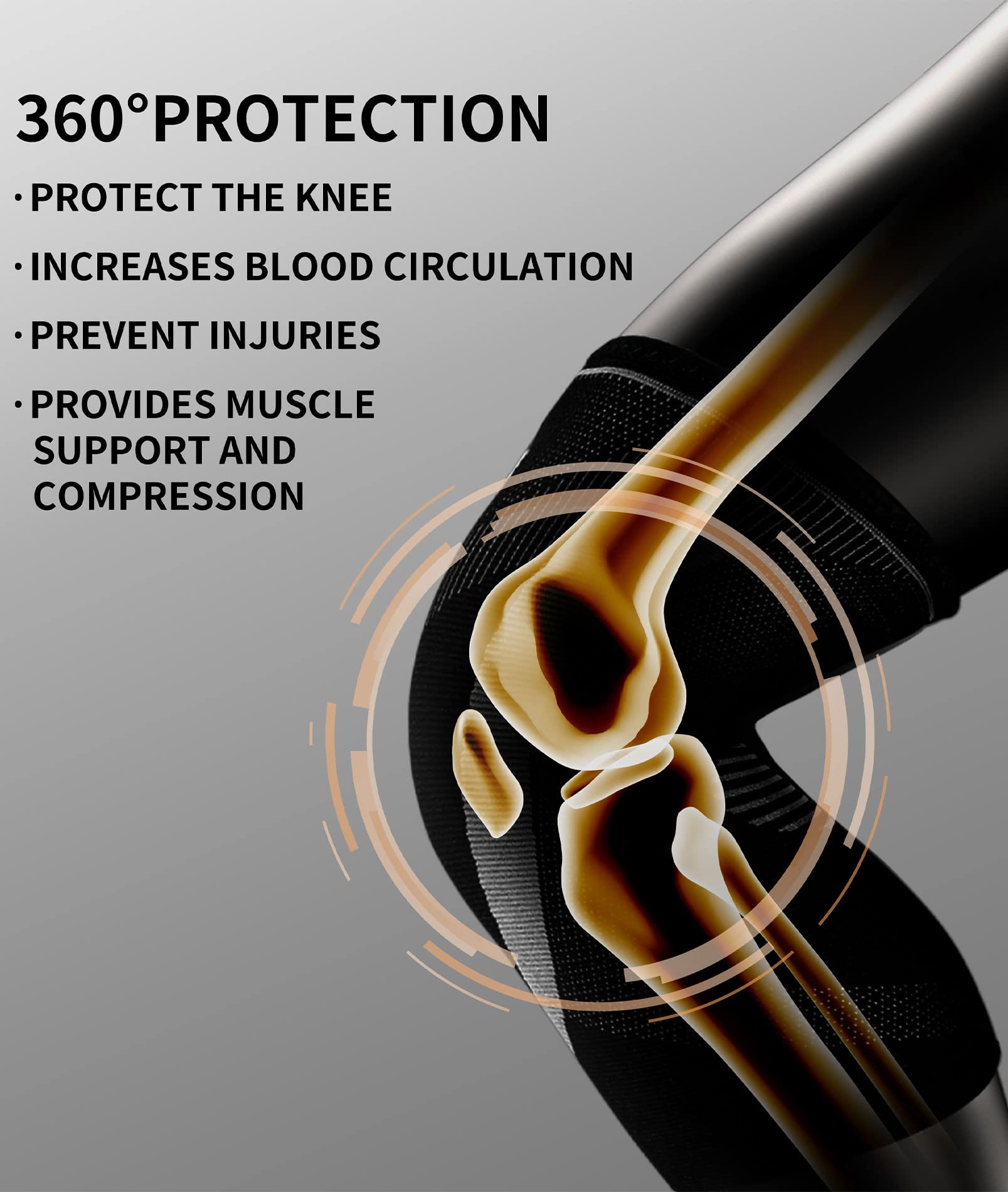 PROIRON Genouillère Sport Genouillère Genou pour Hommes/Femmes Immobiliser le Genou, Resserrer les Muscles et Prévenir les Tensions Respirant et Antidérapant,1 pair