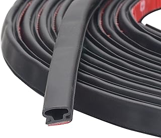 GANGDISE Rubber Weather Stripping Seal Strip for Doors/Windows, Waterproof Self-Adhesive Weatherstrip Soundproofing Black ...