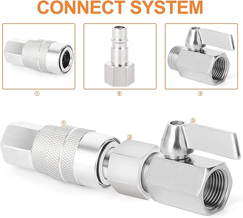 Vista 2 de GASHER 10PCS 1/2-Inch NPT hembra Industrial Air Tool Fitting, 1/2 pulgada de alto flujo neumáticos presión máxima de trabajo 300PSI