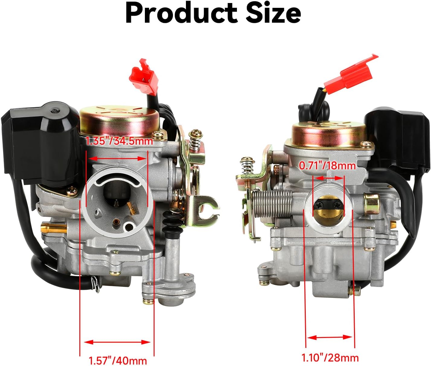 EOPOAYI GY6 50cc Carburetor Twist Throttle Assembly Kit Replacement for Tao tao 50cc 49cc ATM50 Pony VIP Jonway Roketa Lance Most Chinese Scooter Moped 139QMB 139QMA 4 Stroke Engine with Main Jets Kit