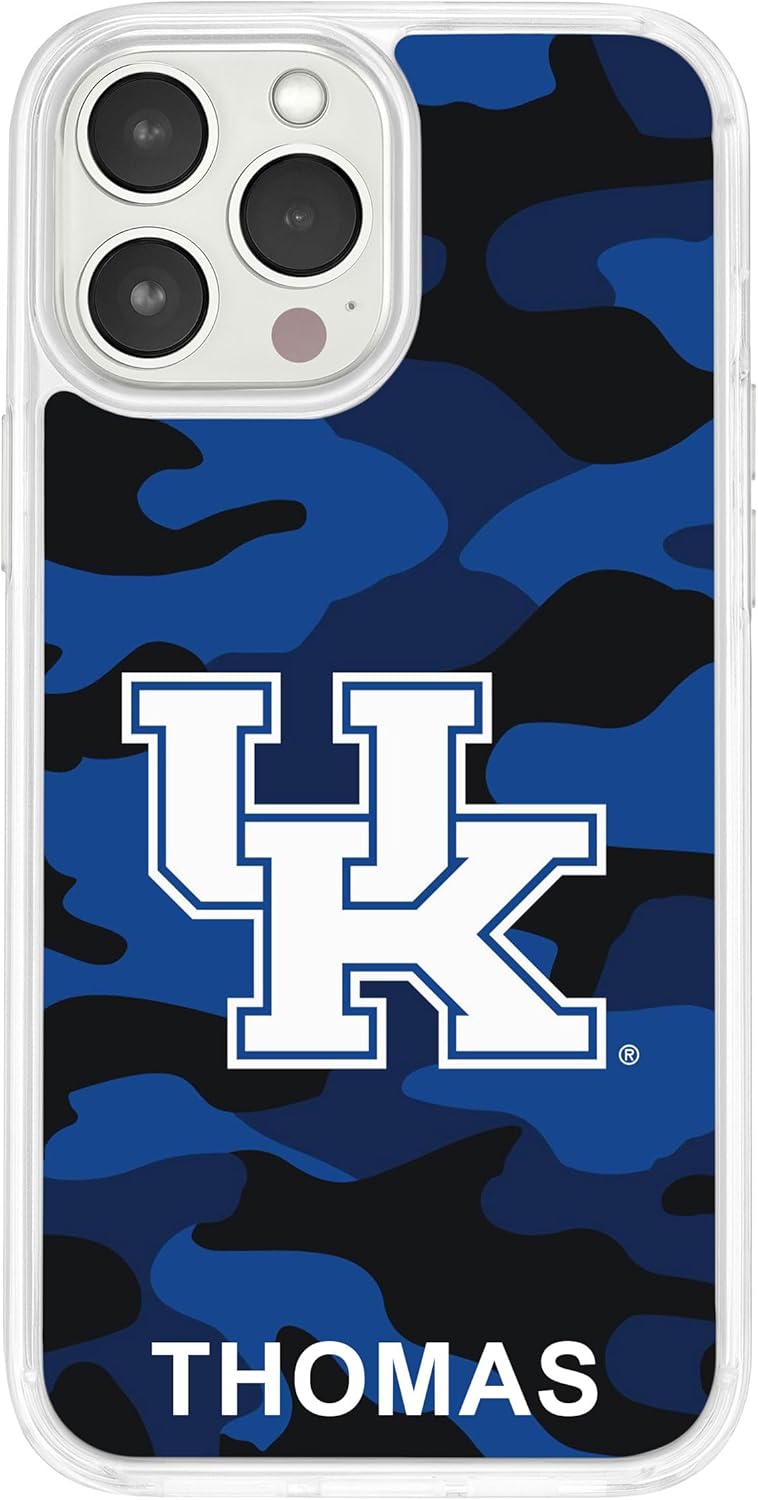 Affinity Bands Kentucky Wildcats HD Custom Name Phone Case Compatible with MagSafe Apple iPhone 16 Pro (Camo)