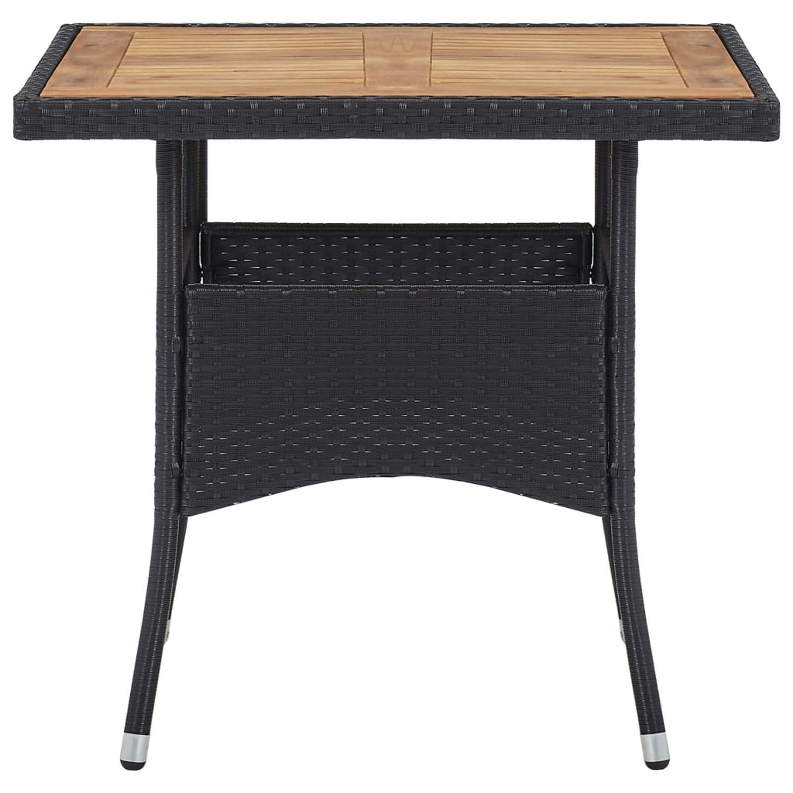 Juego de Comedor de 5 Piezas con Cojines Acolchados para Exterior - Ratán Sintético y Madera de Acacia