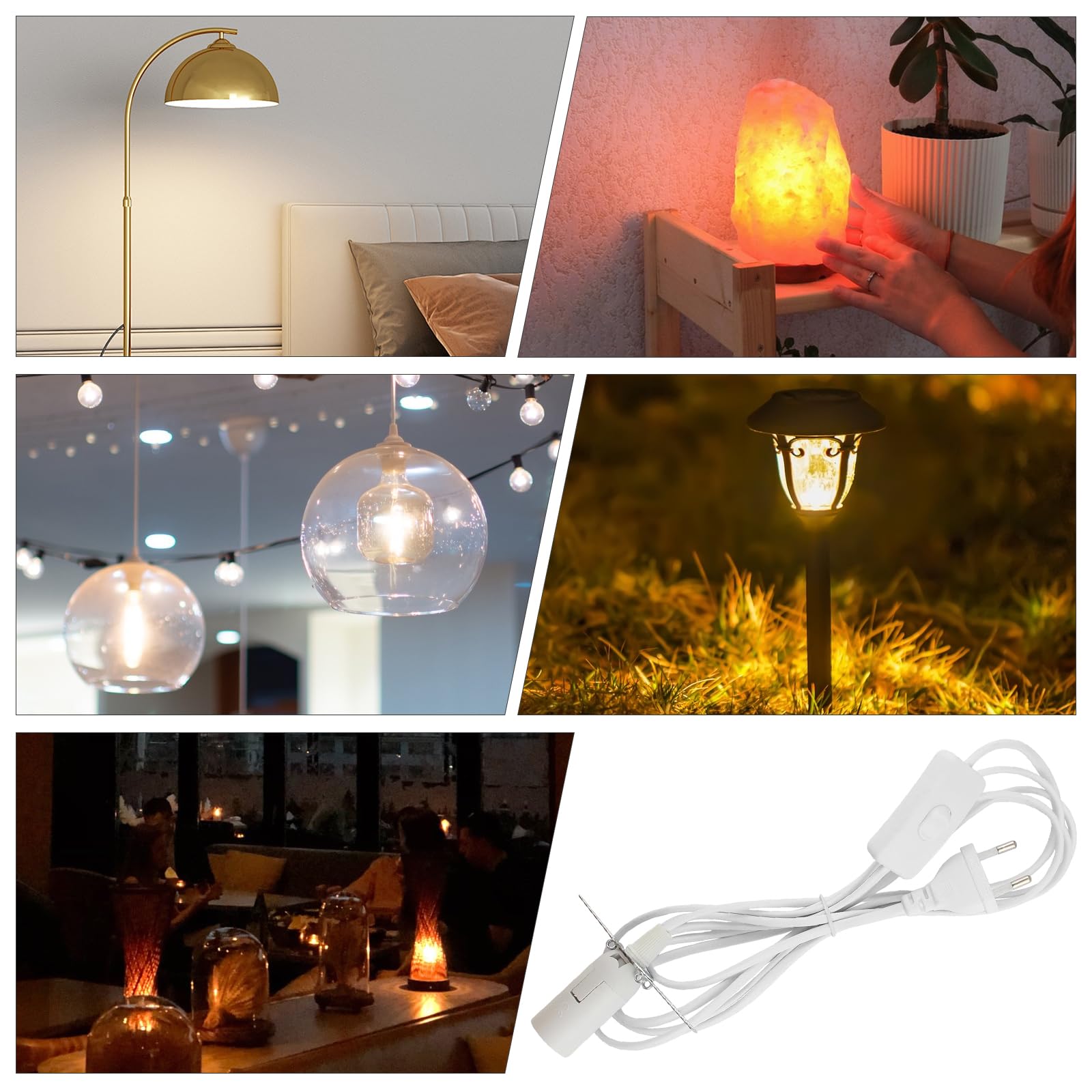 2 sztuki oprawki E14 z kablem i przełącznikiem 3 m oprawka lampy | Oprawa E14 lampa z kryształu solnego wtyczka UE do zawieszenia lampy DIY lampy sufitowe białe