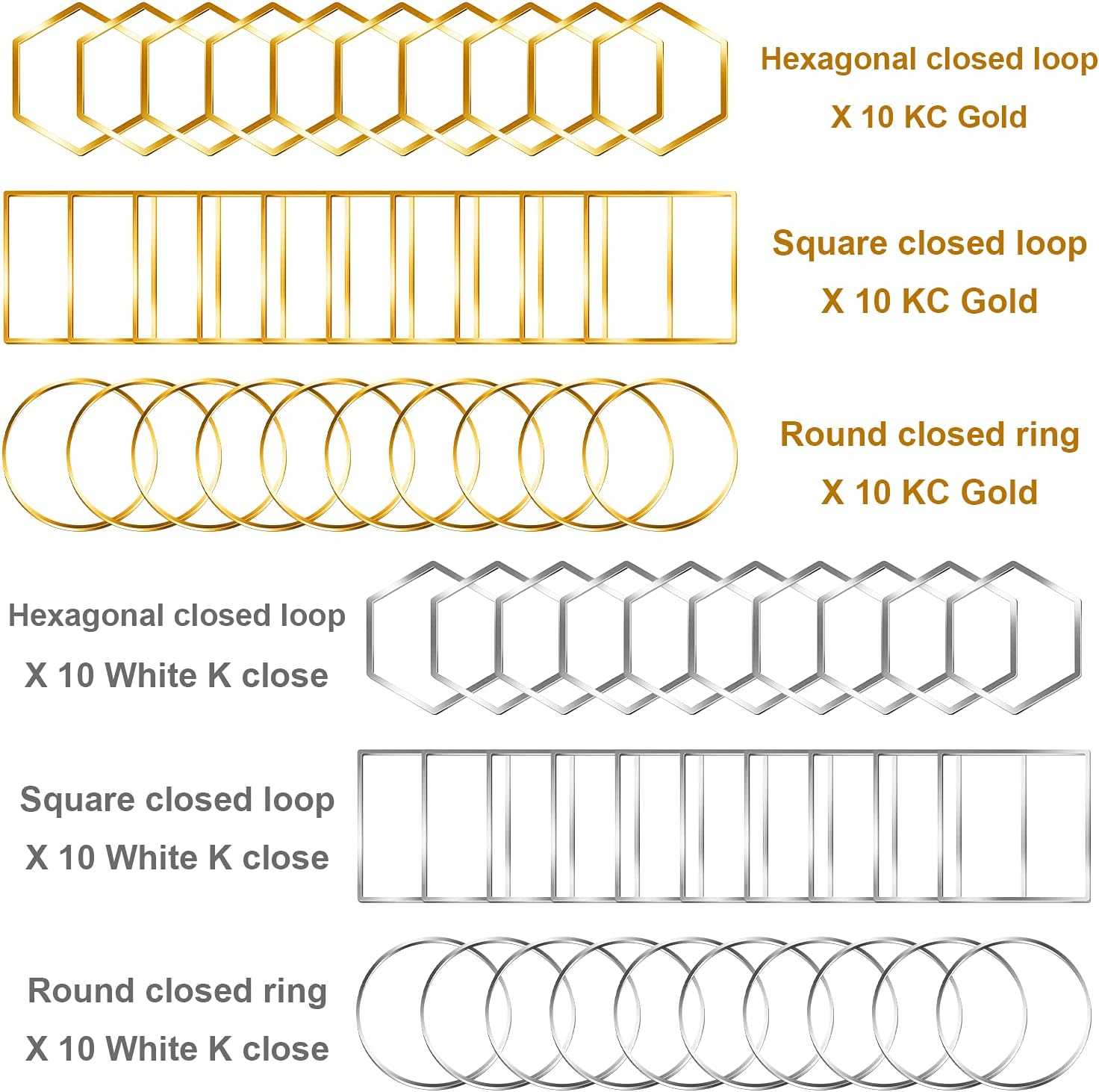 Earrings Beading Hoop for Jewelry Making, FANMAOUS Earrings Findings Hoops Earring Charms Open Bezel Pendant Frame for DIY Craft,Earring Necklace,Crafts Supplies (60 pcs (Round/Square/Hexagon))