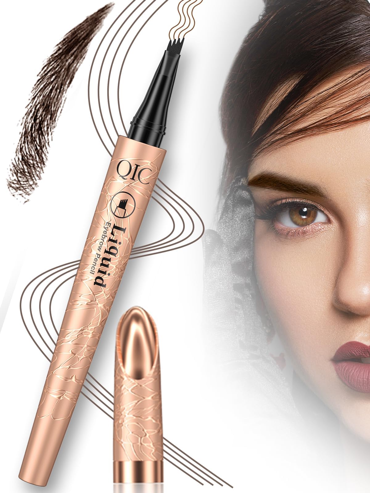 Waterproof Eyebrow Pencil, 2024 New 4Tip Eyebrow Pencil