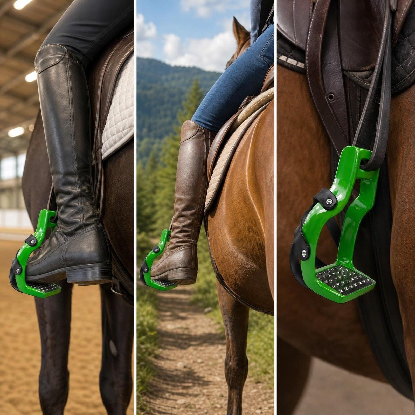 harayaa Estribos de Equitación, Jaula de Resistencia, Estribos de Equitación, Silla de Montar de Aluminio para Caballos, para El