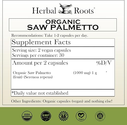Miniatura 3 de Paquete de suplementos de salud para hombres, palma enana americana natural, mezcla de hongos, espino, corazón y apoyo para la próstata