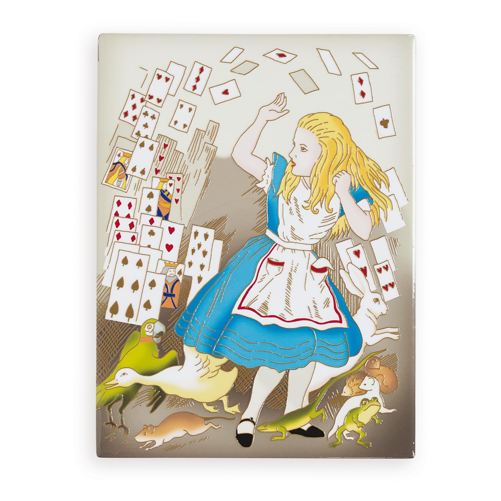 Art of Arora Ceramic Tile - Alice & Cards 15cm x 20cm