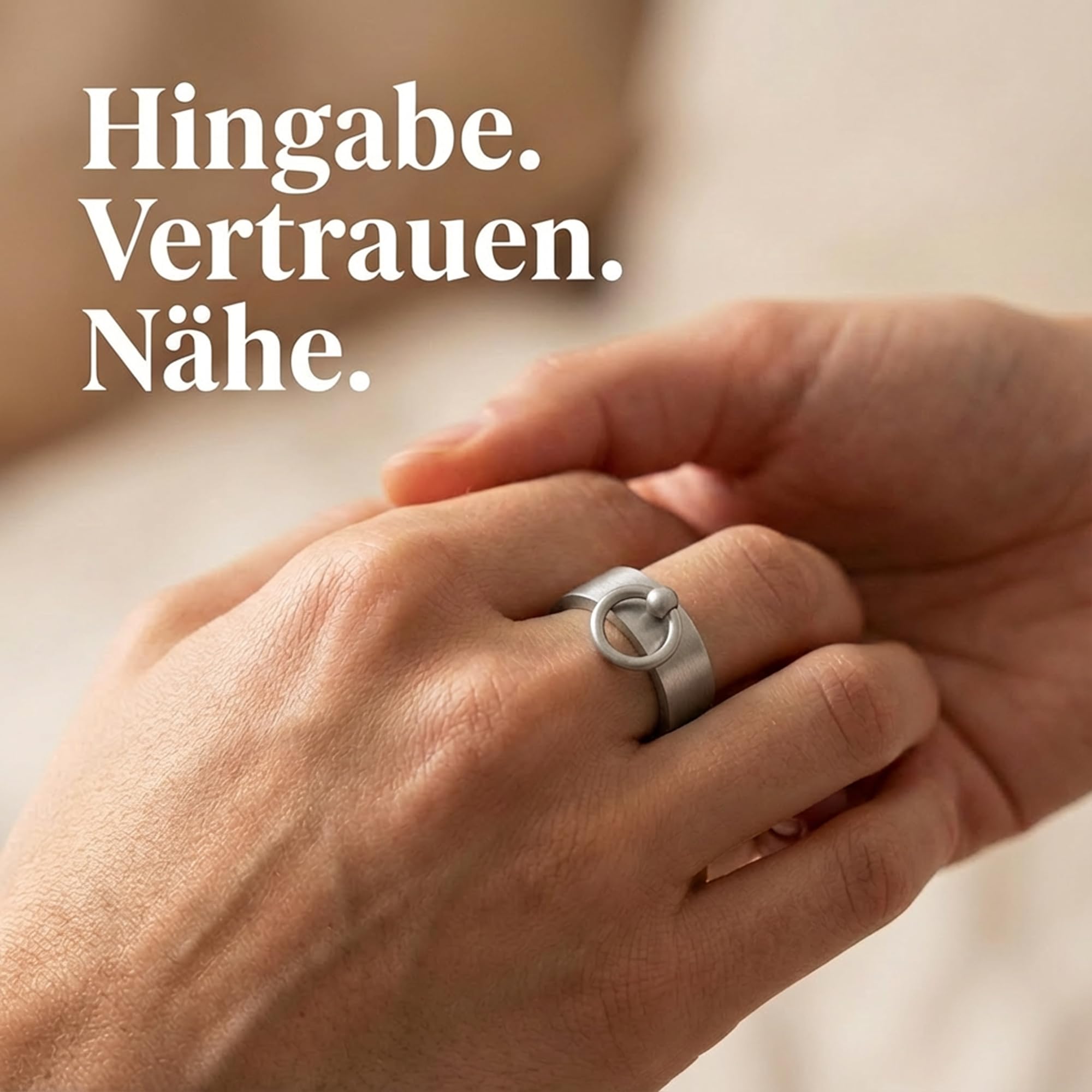 meditoys - 'Ring der O' in Edelstahl (matt), Finger-Ring Damen Herren