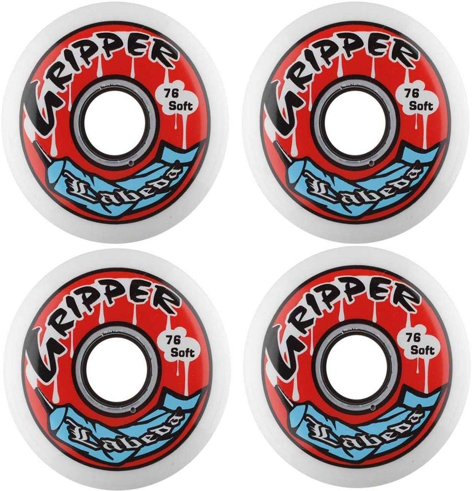Labeda Gripper Inline Hockey Wheels (White/Black-Soft, 72mm)