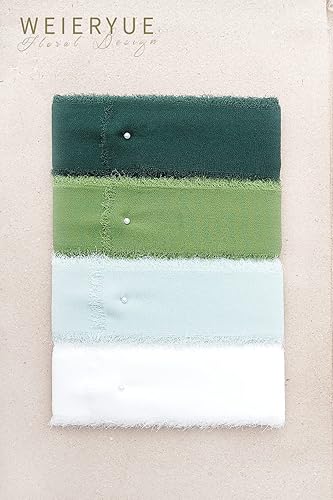 Miniatura 6 de Cinta de gasa hecha a mano con flecos  Bordes deshilachados similares a la seda, 2 pulgadas x 5 yardas para ramos, envoltura, decoración, boda,