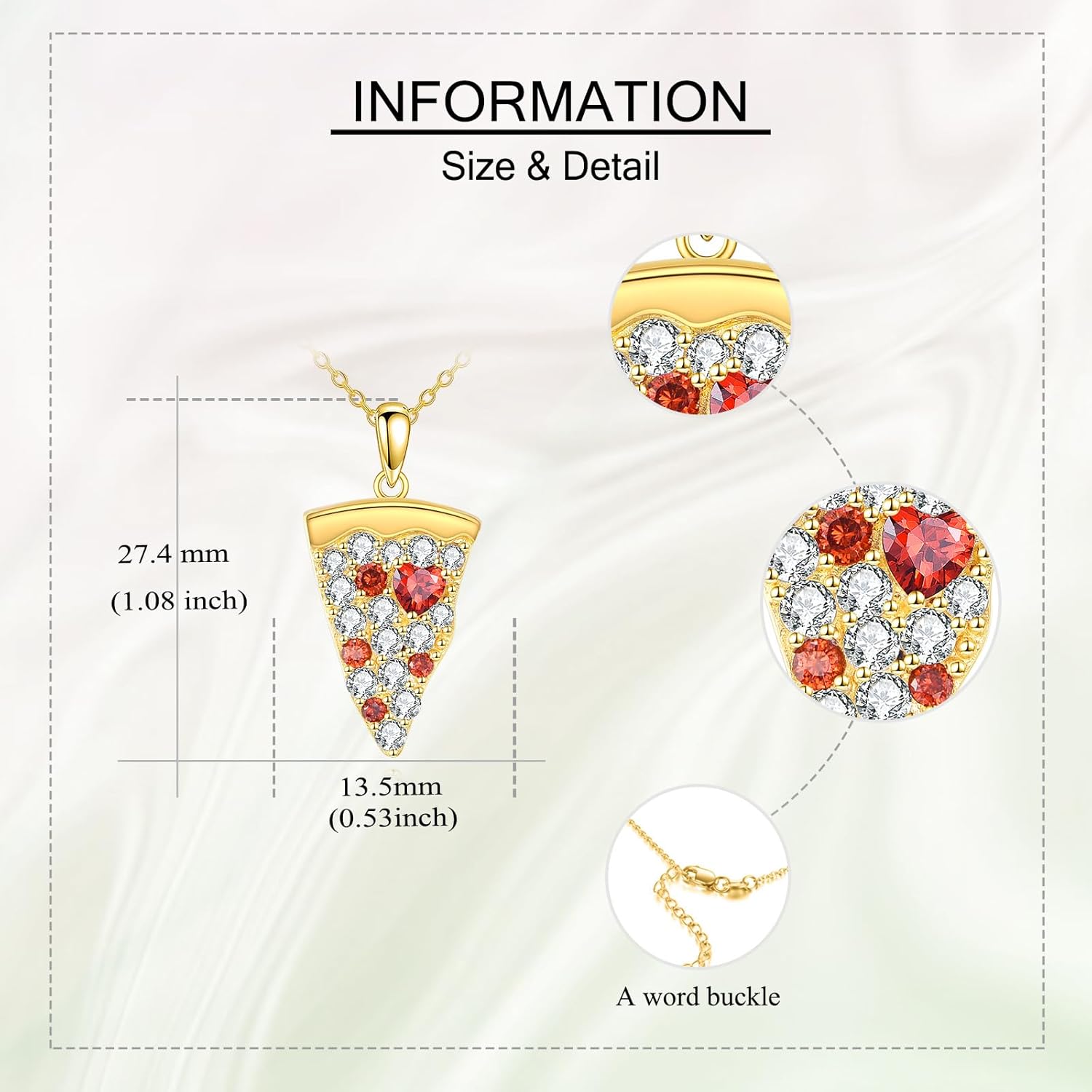S925 Sterling Silver Margarita/Pizza/Pickle Pendant Necklace Funny Food Jewelry Gifts For Women Female Lover