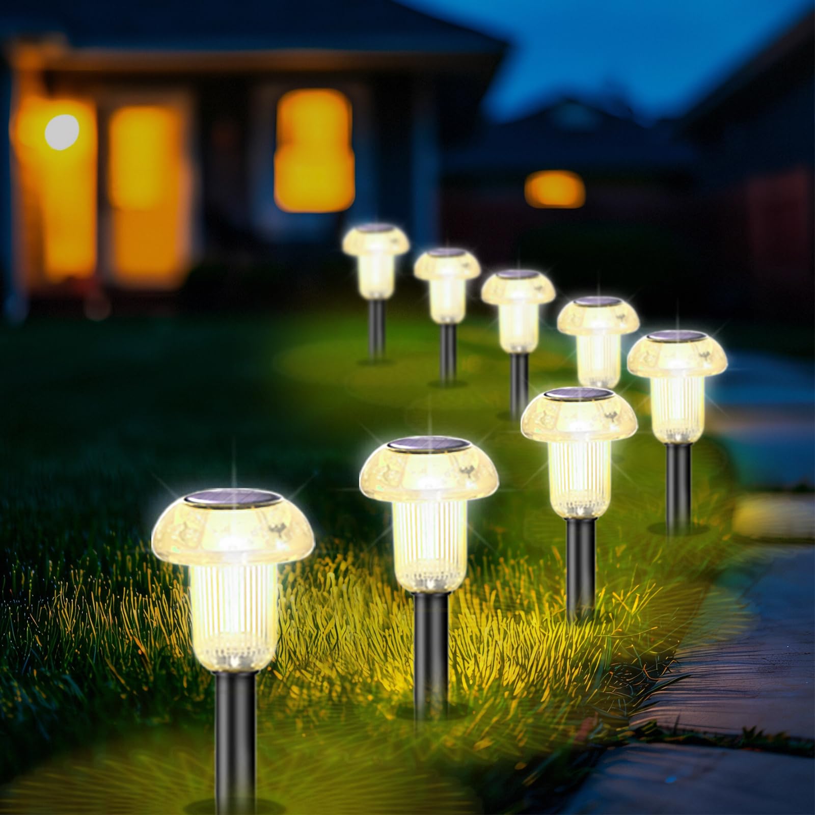 hixyer Mushroom Solar Lights Outdoor Garden 8 Pack