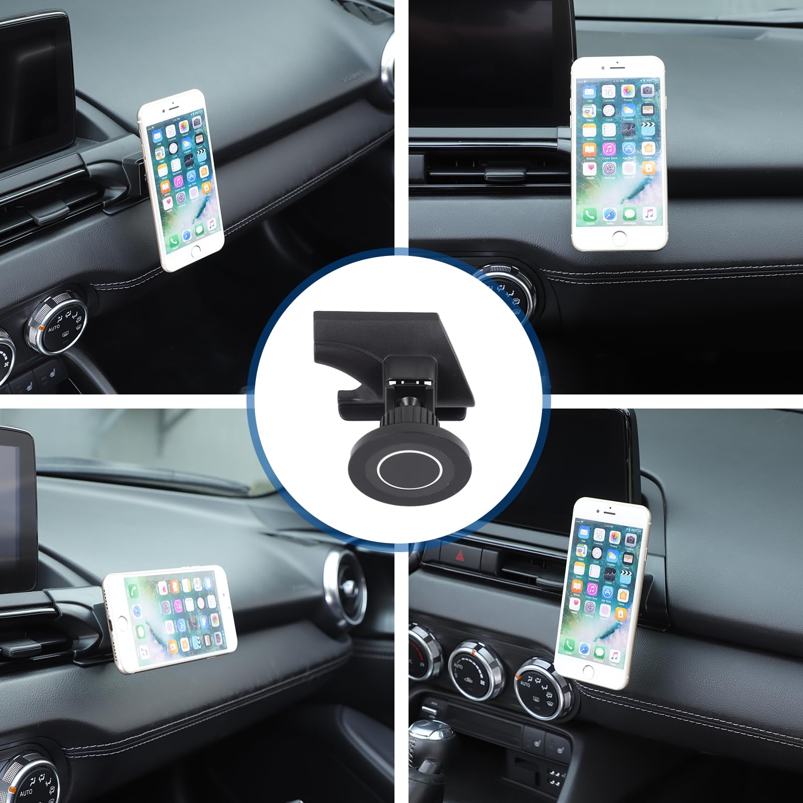 Supporto magnetico per telefono da auto compatibile con Mazda MX-5 ND 2016-2025, supporto per telefono cellulare per console centrale, rotazione a 360°, supporto magnetico per smartphone da 4