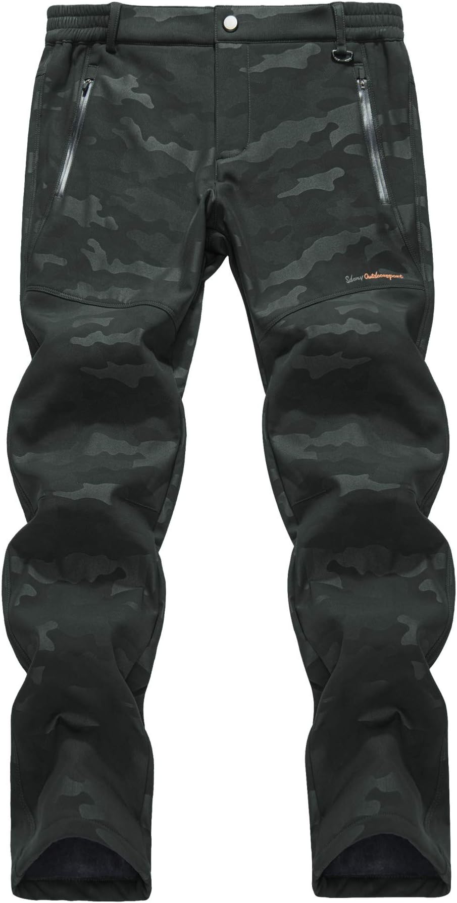 Men’s Outdoor Hiking Trousers Winter Fleece Lined Walking Snow Camo Pants