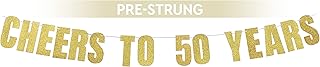 Pre-Strung 50th Birthday Banner - Over the Hill 50th Birthday Decorations Men , 50 Birthday Supplies , 50 Year Old Birthday Decor , Cheers to 50 Years Bday Party Decorations - By Prazoli