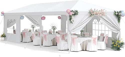 Homall Tienda de campaña para fiestas, 10 x 30 pulgadas, para exteriores, boda, fiesta, patio, refugio con paredes laterales extraíbles