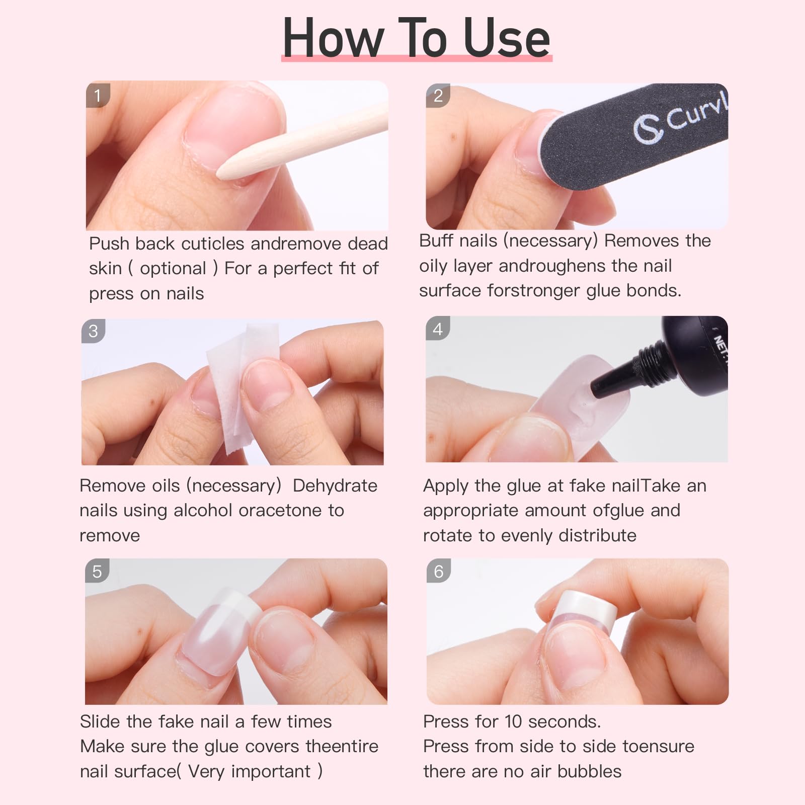 Strong Nail Glue for Press-Ons - CurvLife 5 Pack -6